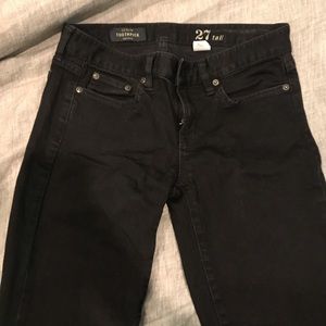 Black tall toothpick jeans